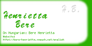 henrietta bere business card